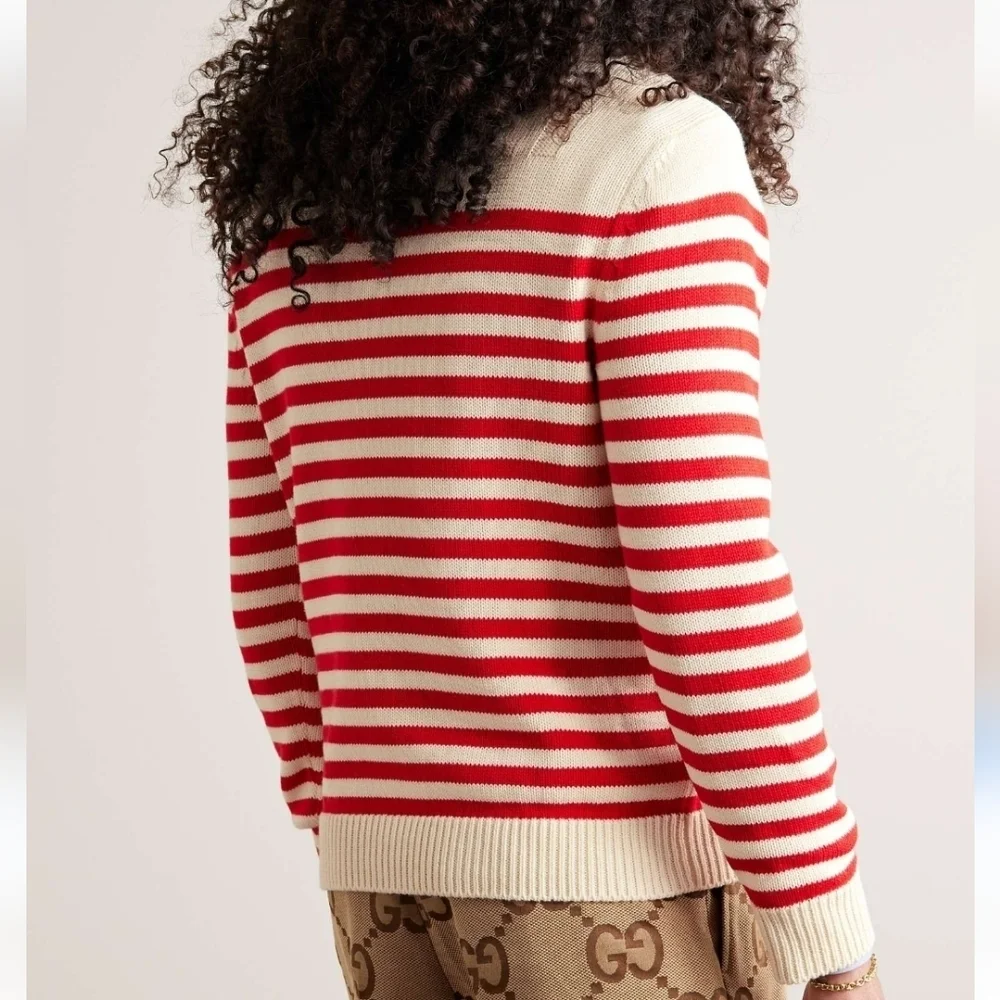 Gucci NWTs Stripped Cotton & Wool Sweater